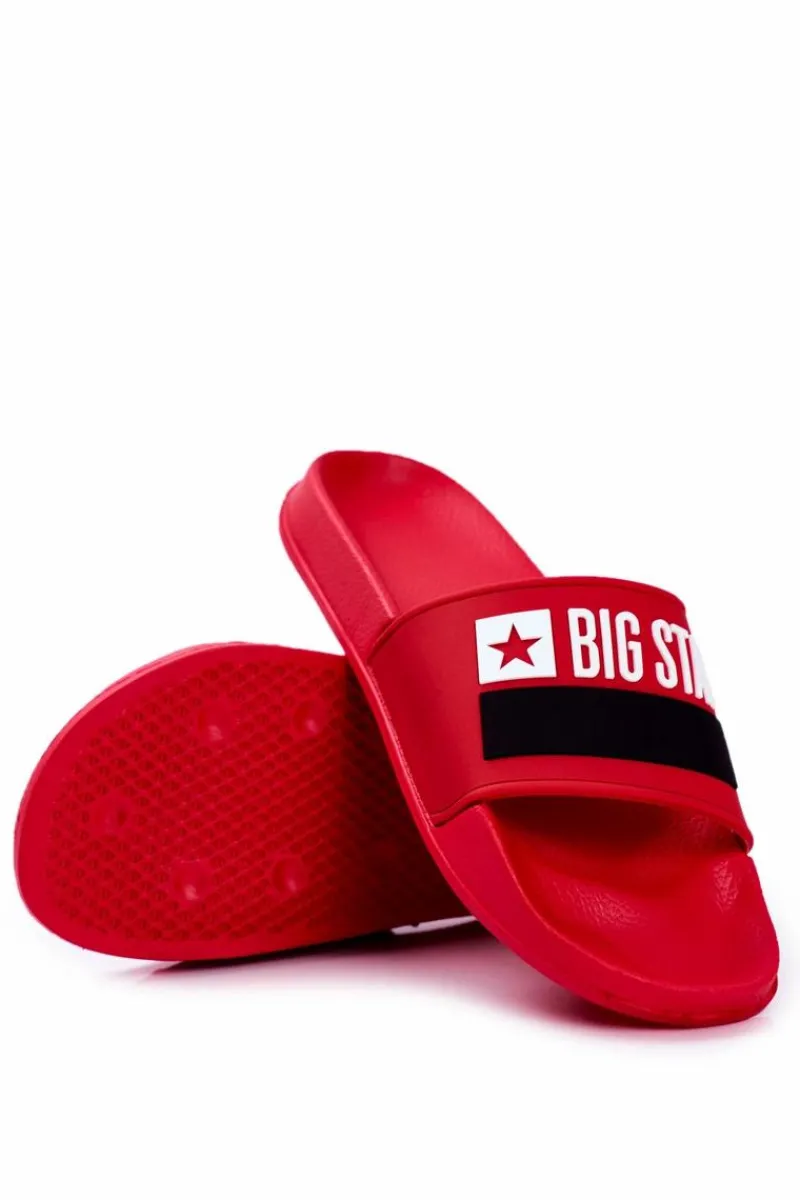 New Big Star Shoes Klapki Męskie Big Star Klasyk Czerwone GG174939