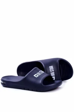 Hot Big Star Shoes Klapki Męskie Big Star Powietrzne Granatowe GG174919