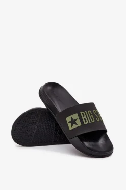 Discount Big Star Shoes Klapki Męskie Big Star SS174359 Czarne Czarny