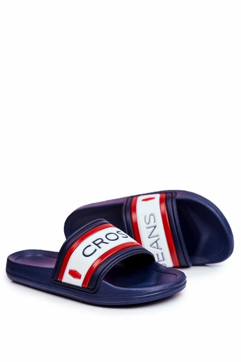 Klapki Męskie Klasyczne>Cross Jeans Klapki Męskie Granatowe FF1R4092