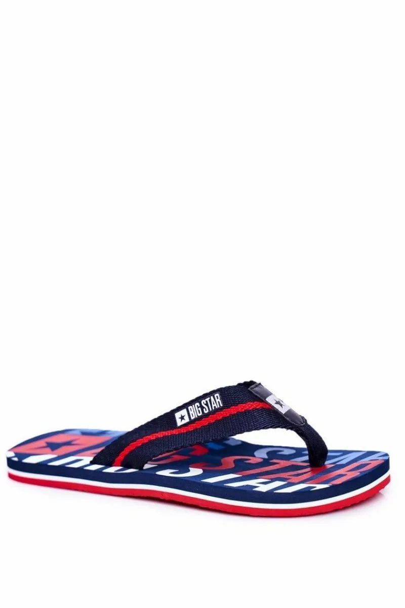 New Big Star Shoes Klapki Męskie Japonki Big Star Granatowe DD174659