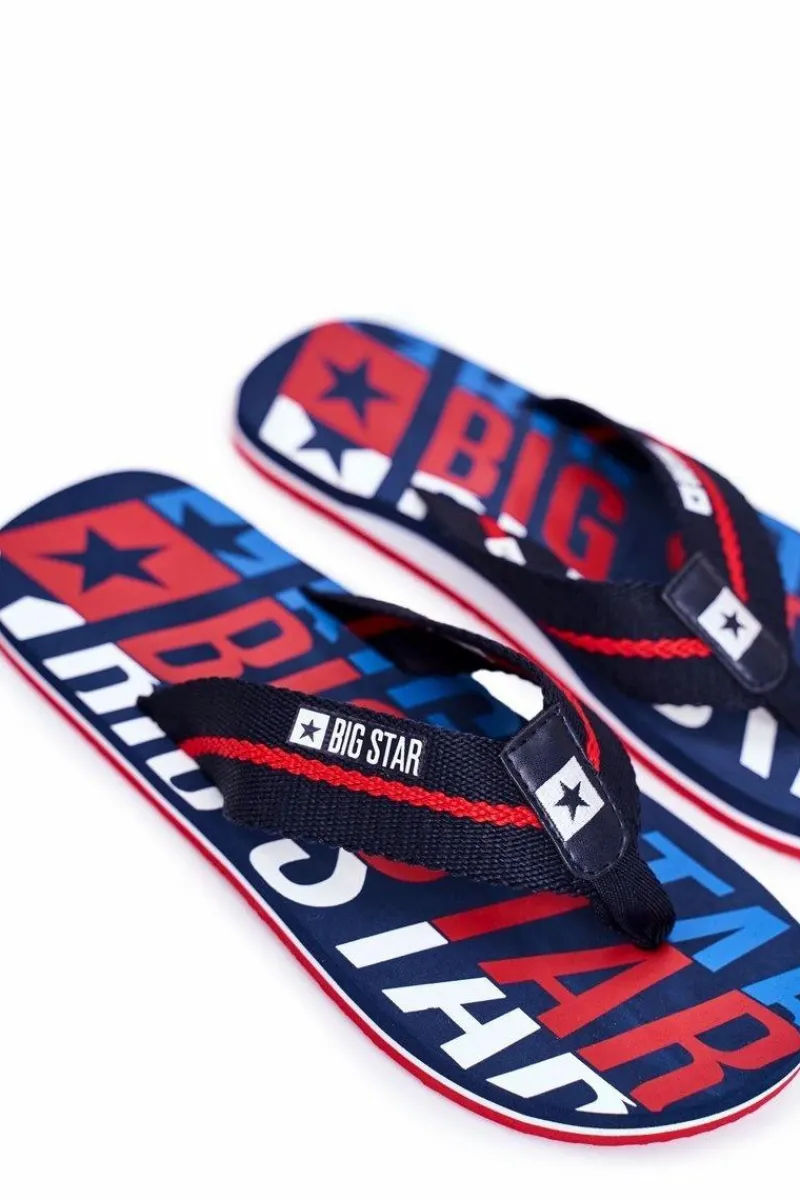 New Big Star Shoes Klapki Męskie Japonki Big Star Granatowe DD174659