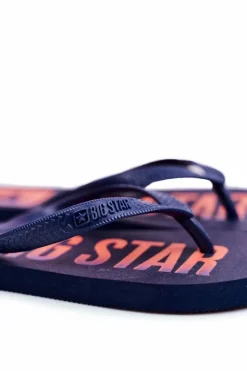 Best Big Star Shoes Klapki Męskie Japonki Big Star Granatowe FF274A468
