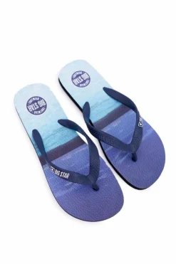 Sale Big Star Shoes Klapki Męskie Japonki Big Star DD174672 Niebieskie
