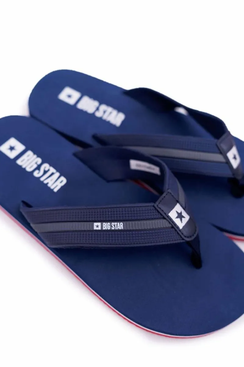 Discount Big Star Shoes Klapki Męskie Japonki Big Star Granatowe DD174661