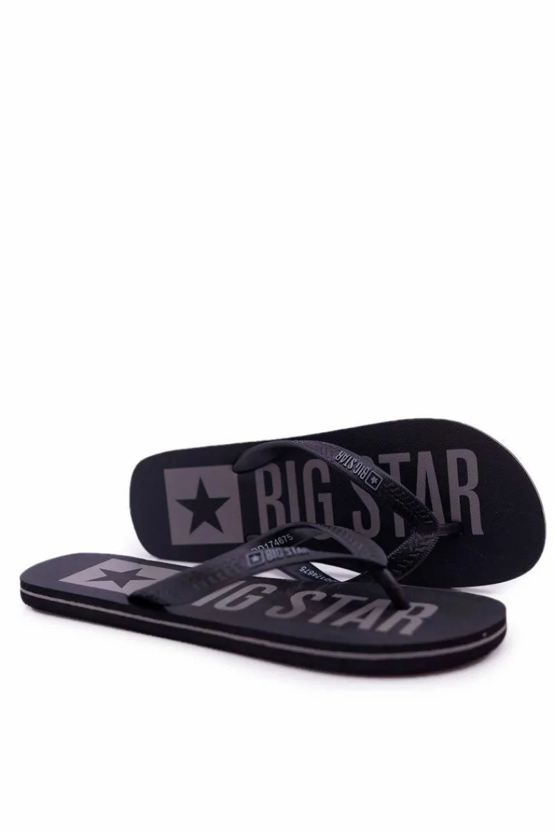 Online Klapki Męskie Japonki Big Star Czarne DD174675 Męskie Klapki Męskie Big Star|Klapki Męskie Japonki