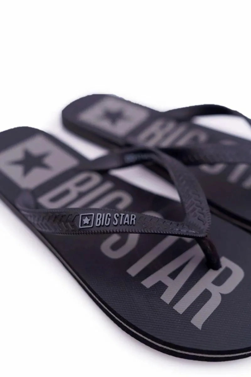 Online Klapki Męskie Japonki Big Star Czarne DD174675 Męskie Klapki Męskie Big Star|Klapki Męskie Japonki