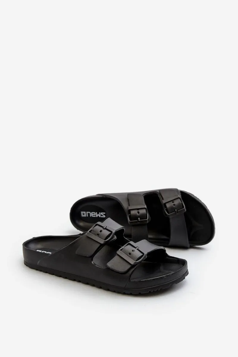 New Evento Klapki Męskie Lekkie Piankowe Z Klamrami Czarne Avatara