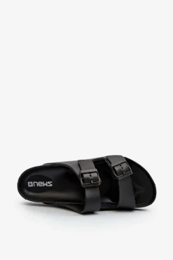 New Evento Klapki Męskie Lekkie Piankowe Z Klamrami Czarne Avatara