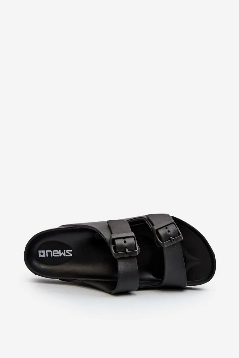 New Evento Klapki Męskie Lekkie Piankowe Z Klamrami Czarne Avatara