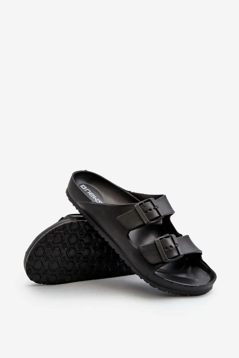 New Evento Klapki Męskie Lekkie Piankowe Z Klamrami Czarne Avatara