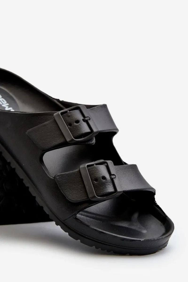 New Evento Klapki Męskie Lekkie Piankowe Z Klamrami Czarne Avatara