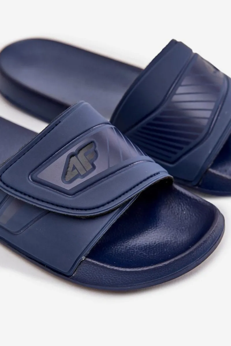 Discount Klapki Męskie Na Rzep MM00FFLIM091-31S Granatowe Męskie Klapki Męskie Klasyczne