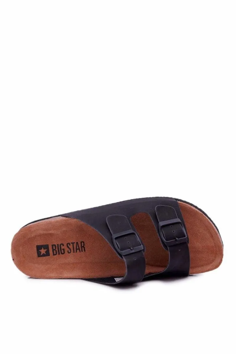 Outlet Big Star Shoes Klapki Męskie Z Klamrami Big Star Czarne DD174605