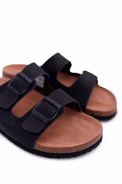 Outlet Big Star Shoes Klapki Męskie Z Klamrami Big Star Czarne DD174605