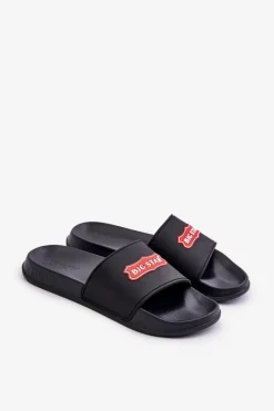 Klapki Męskie Big Star|Klapki Męskie Klasyczne>Big Star Shoes Klapki Męskie Z Logo Big Star OO174028 Czarne Czarny