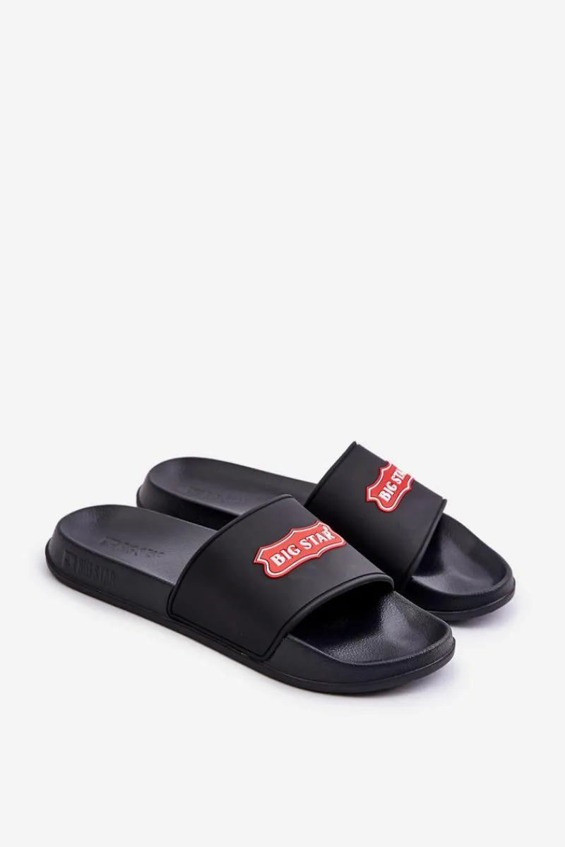 Klapki Męskie Big Star|Klapki Męskie Klasyczne>Big Star Shoes Klapki Męskie Z Logo Big Star OO174028 Czarne Czarny