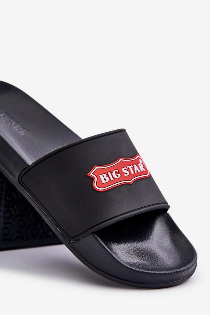 Klapki Męskie Big Star|Klapki Męskie Klasyczne>Big Star Shoes Klapki Męskie Z Logo Big Star OO174028 Czarne Czarny