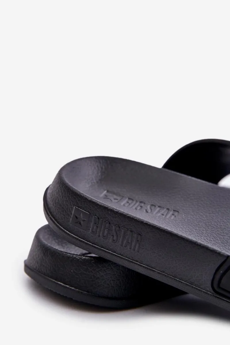 Klapki Męskie Big Star|Klapki Męskie Klasyczne>Big Star Shoes Klapki Męskie Z Logo Big Star OO174028 Czarne Czarny