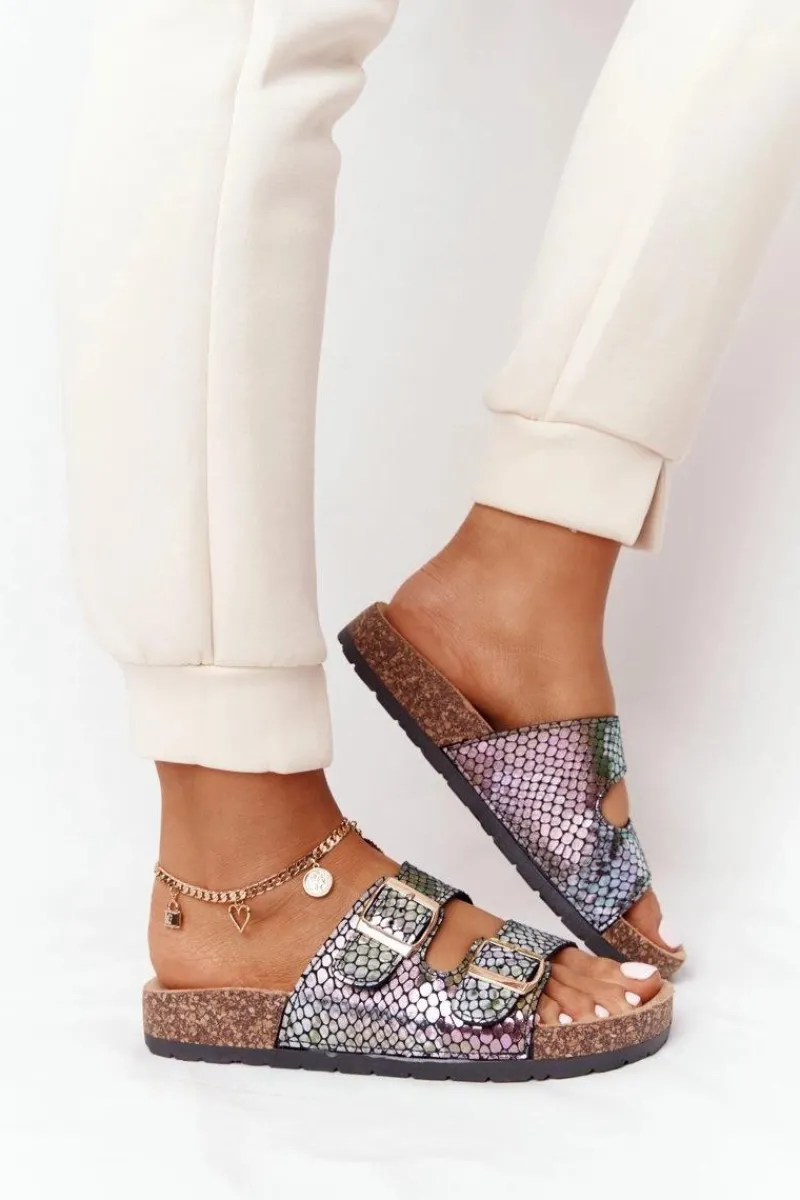 Outlet Klapki Na Korkowej Podeszwie Czarne Boa Damskie Klapki Korkowe|Klapki Damskie Klasyczne