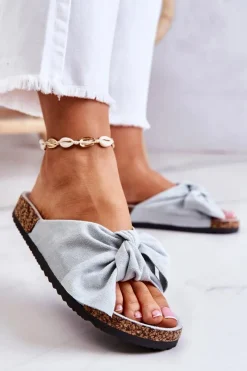 Best Boto Klapki Na Korkowej Podeszwie Miętowe Wendy