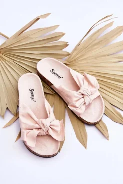 Best Boto Klapki Na Korkowej Podeszwie Beżowe Wendy