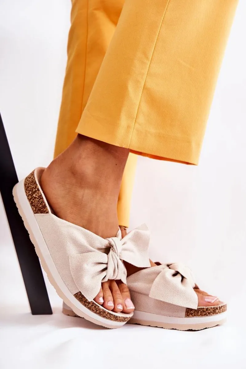 Sale Klapki Na Platformie Beżowe So Comfy Damskie Klapki Na Platformie|Klapki Damskie Klasyczne