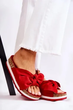 Best Boto Klapki Na Platformie Czerwone So Comfy