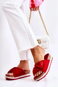 Best Boto Klapki Na Platformie Czerwone So Comfy