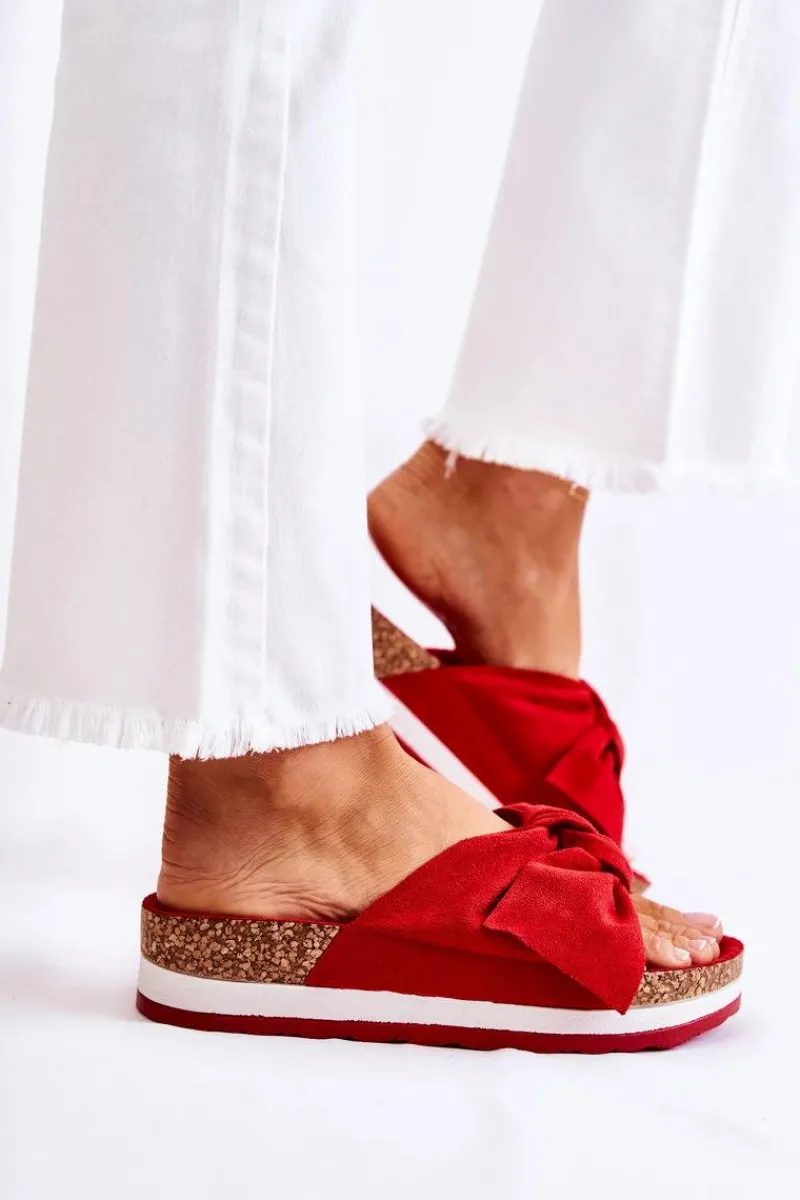 Best Boto Klapki Na Platformie Czerwone So Comfy