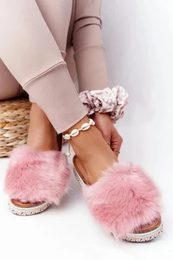 Klapki Z Futerkiem|Klapki Na Platformie>Boto Klapki Na Platformie z Futerkiem Różowe Adventure