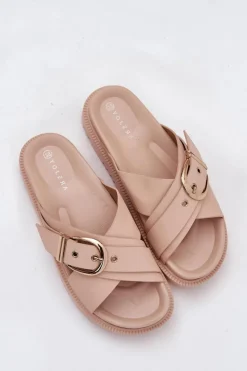 Online Boto Klapki Na Platformie Z Klamrą Beżowe Honavia