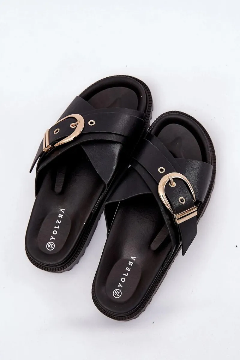 Online Klapki Na Platformie Z Klamrą Czarne Honavia Damskie Klapki Na Platformie|Klapki Damskie Klasyczne