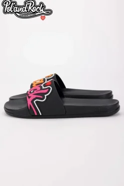 Discount Klapki Pol'and'Rock Festival X Big Star SS174508 Czarne Damskie Klapki Męskie Big Star|Klapki Męskie Klasyczne