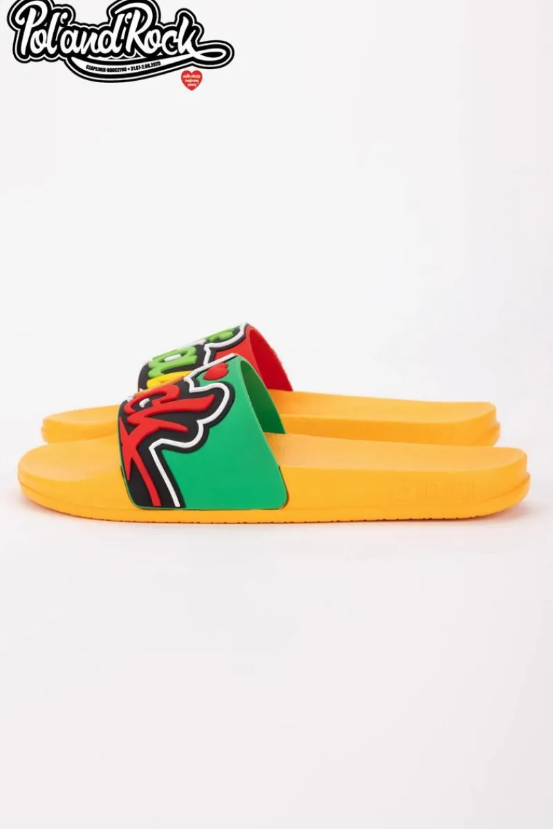 Klapki Męskie Big Star|Klapki Męskie Klasyczne>Big Star Shoes Klapki Pol'and'Rock Festival X Big Star SS174507 Żółte Żółty