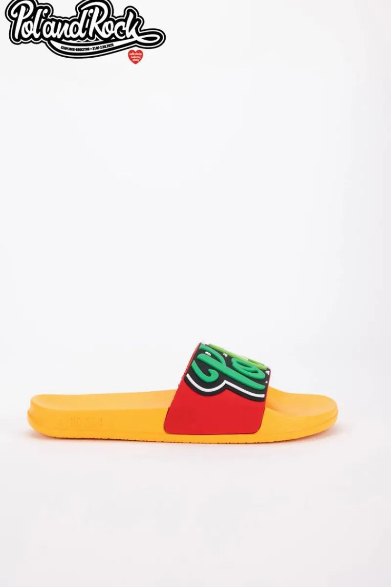 Klapki Męskie Big Star|Klapki Męskie Klasyczne>Big Star Shoes Klapki Pol'and'Rock Festival X Big Star SS174507 Żółte Żółty