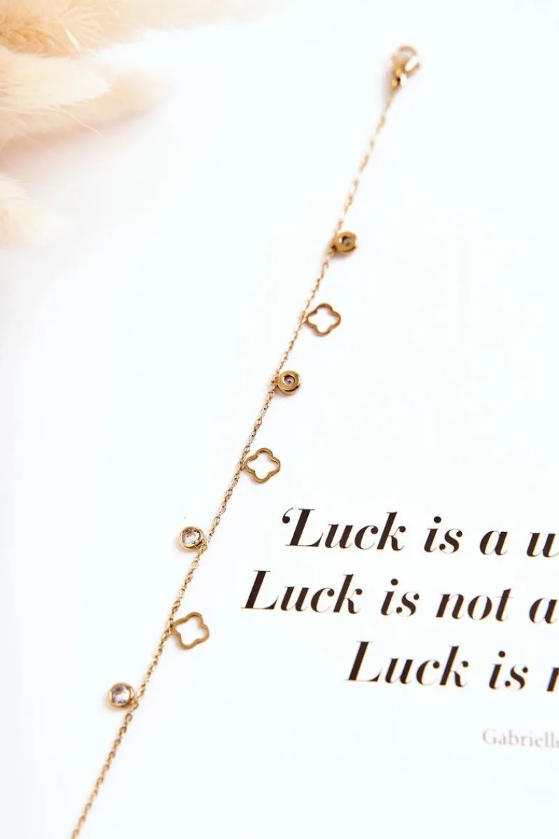 Bransoletki>Glam Chic Klasyczna Bransoletka Na Cienkim Łańcuszku Z Ozdobami Złota