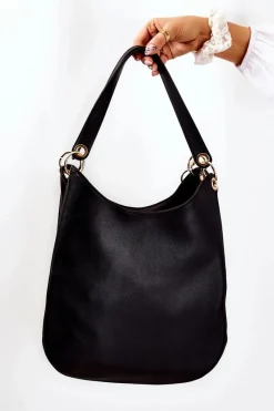 Nobo Klasyczna Skórzana Torebka M3220-C020 Czarna