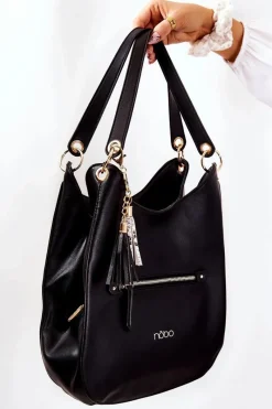 Nobo Klasyczna Skórzana Torebka M3220-C020 Czarna