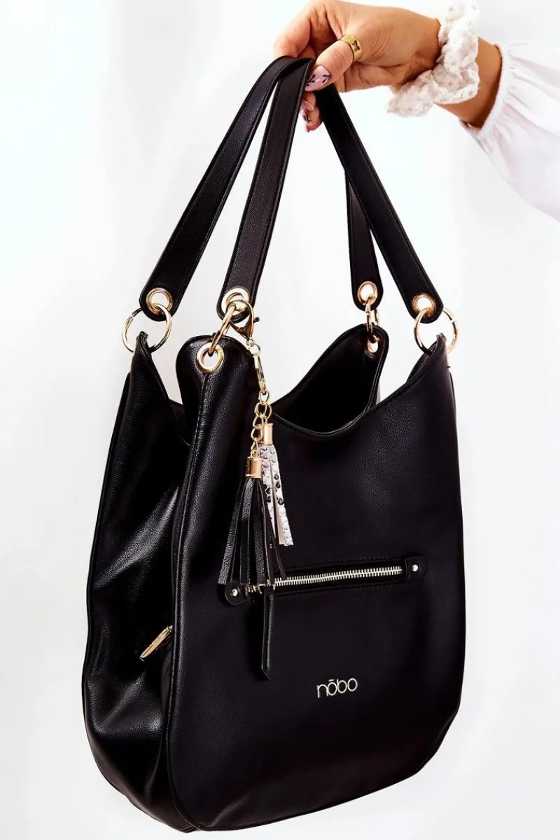 Nobo Klasyczna Skórzana Torebka M3220-C020 Czarna