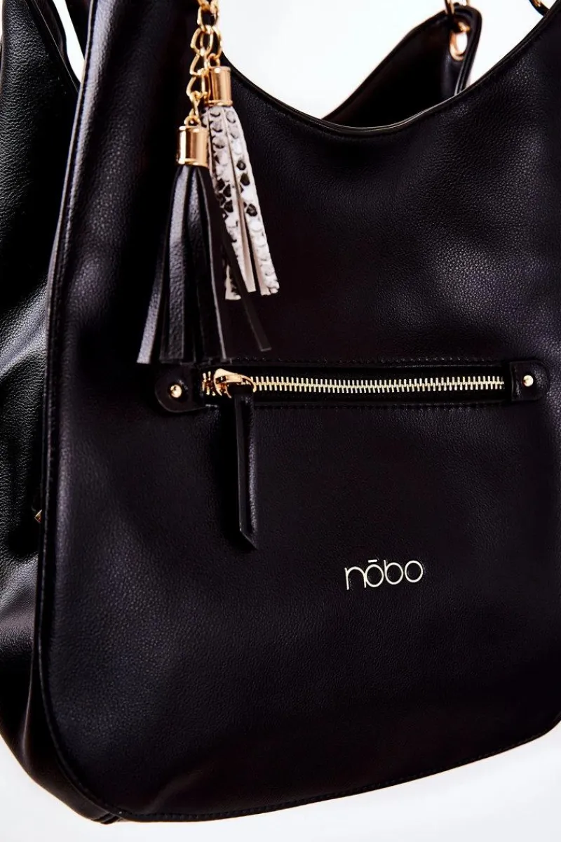 Nobo Klasyczna Skórzana Torebka M3220-C020 Czarna