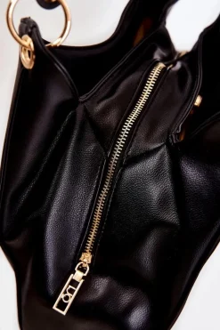 Nobo Klasyczna Skórzana Torebka M3220-C020 Czarna