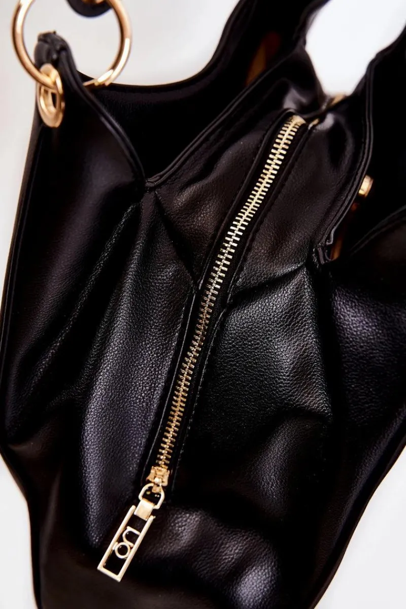 Nobo Klasyczna Skórzana Torebka M3220-C020 Czarna