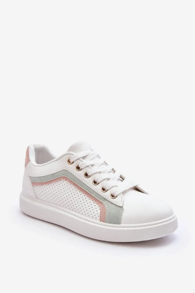 Buty Sportowe Na Platformie|Sneakersy Damskie>Boto Klasyczne Buty Sportowe Damskie Biało-Różowe Amaranti