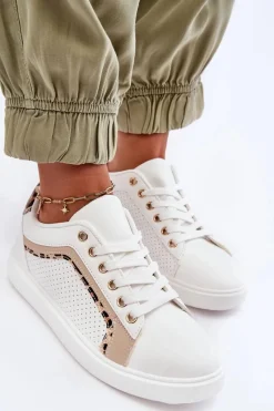 Buty Sportowe Na Platformie|Sneakersy Damskie>Boto Klasyczne Buty Sportowe Damskie Biało-Beżowe Amaranti