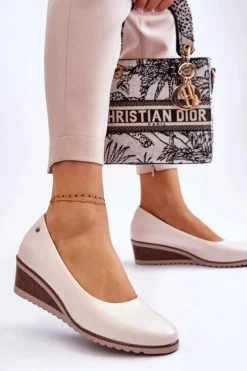 Czółenka Na Platformie|Czółenka Klasyczne>Buty damskie Vinceza Klasyczne Czółenka Na Koturnie Beżowe Graysen