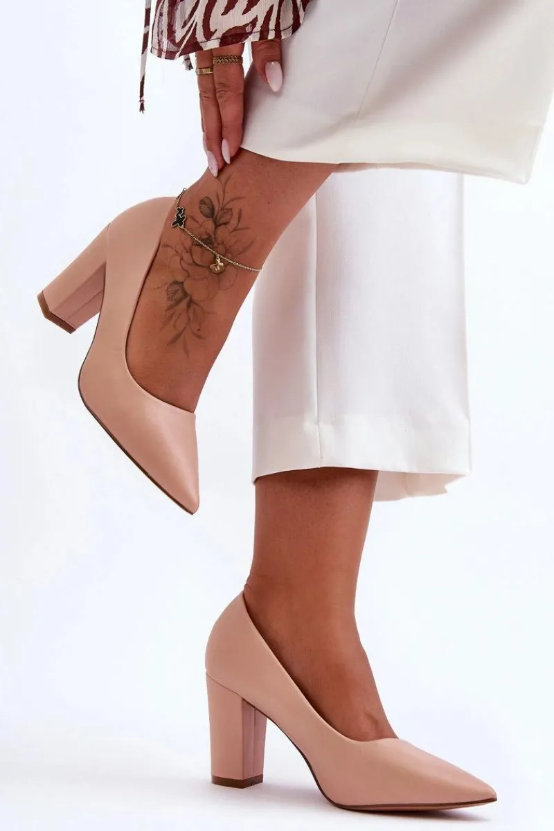 Czółenka Na Słupku|Czółenka Klasyczne>Boto Klasyczne Czółenka Na Słupku Nude Odessa