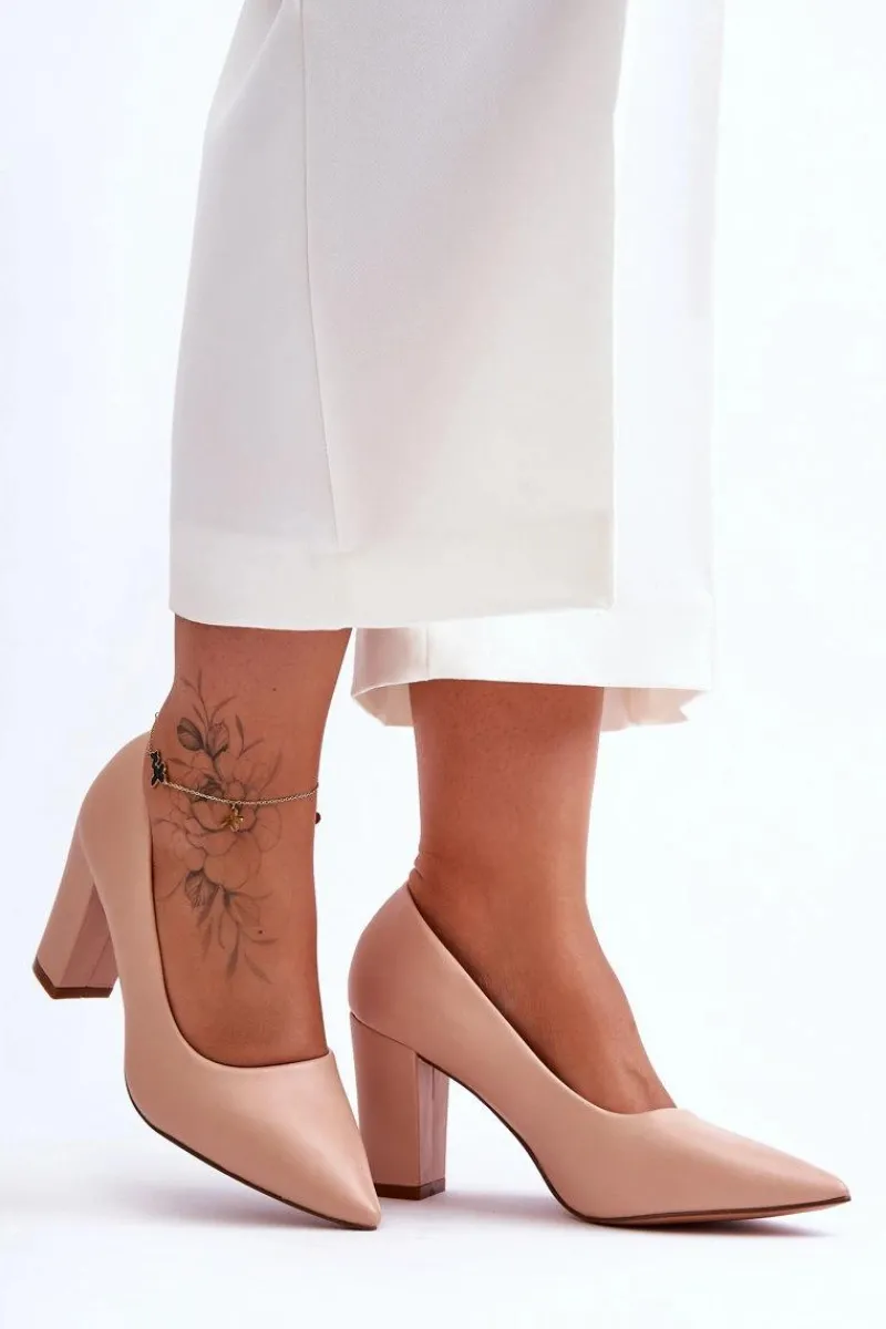 Czółenka Na Słupku|Czółenka Klasyczne>Boto Klasyczne Czółenka Na Słupku Nude Odessa