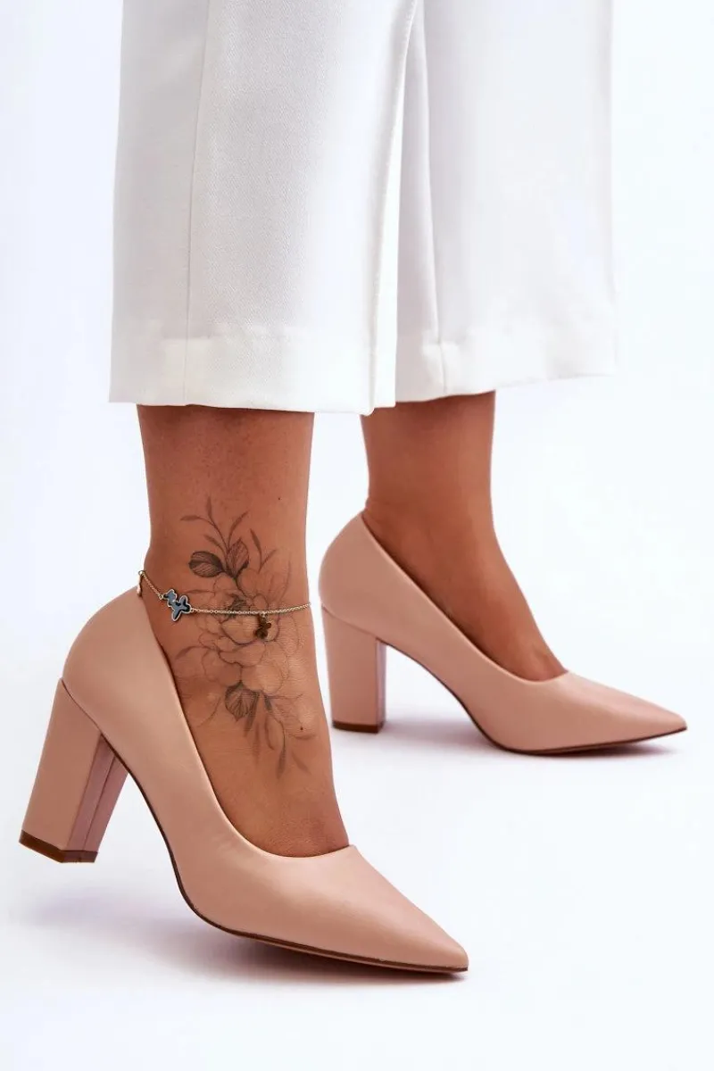 Czółenka Na Słupku|Czółenka Klasyczne>Boto Klasyczne Czółenka Na Słupku Nude Odessa