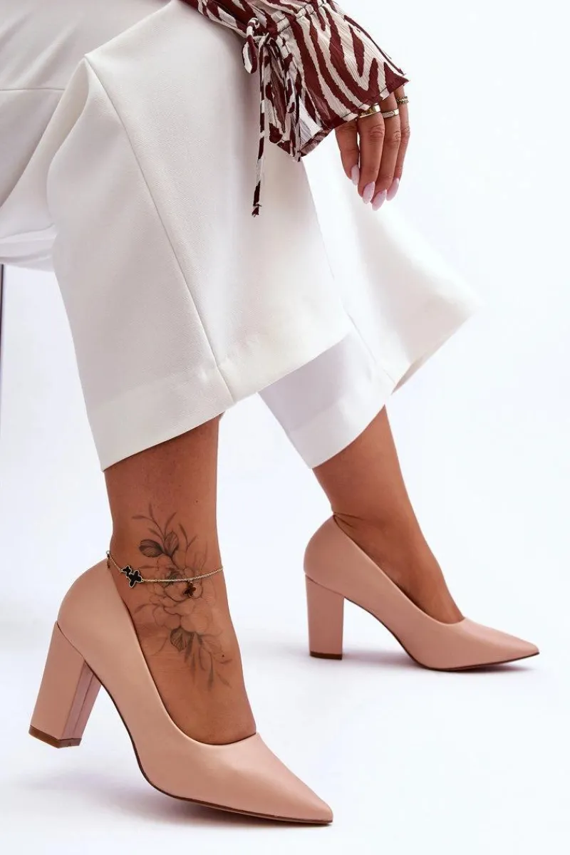 Czółenka Na Słupku|Czółenka Klasyczne>Boto Klasyczne Czółenka Na Słupku Nude Odessa